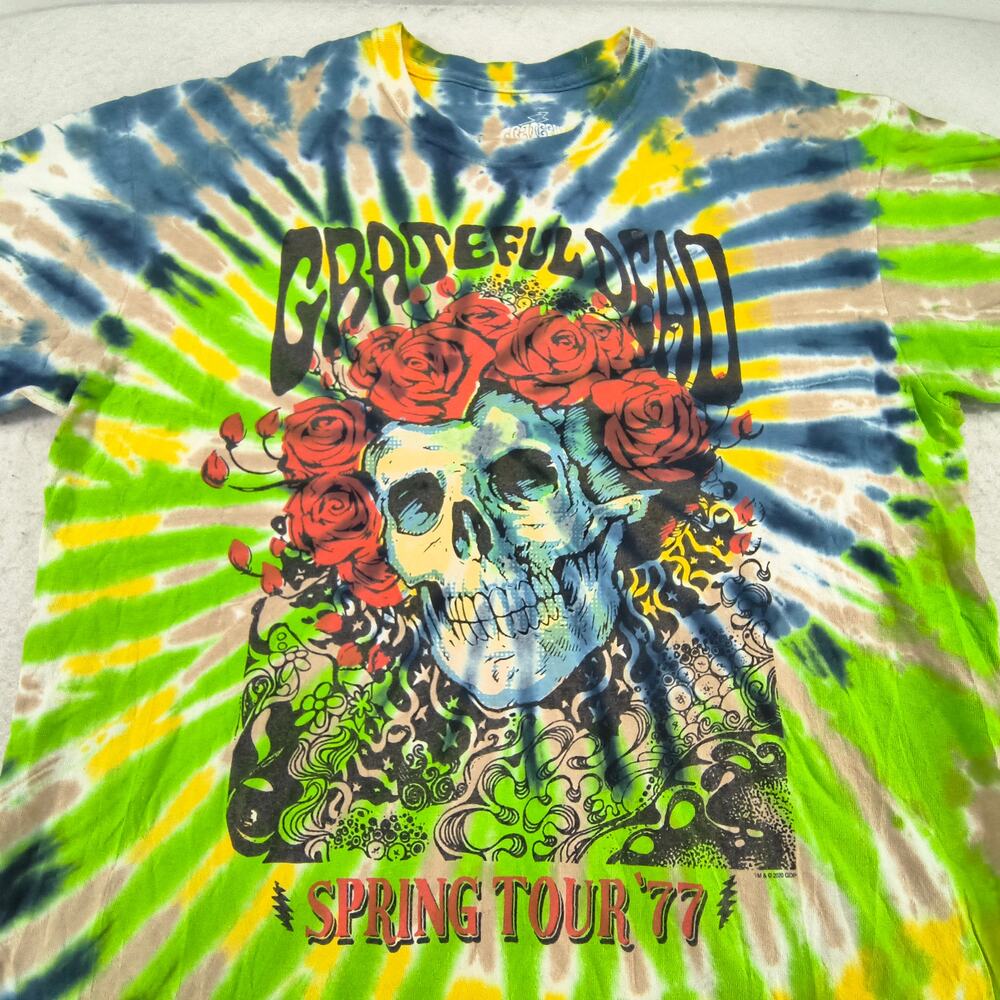 Grateful Dead Band Crew Neck Short Sleeve Graphic Shirt Men Size Large L Tie Dye